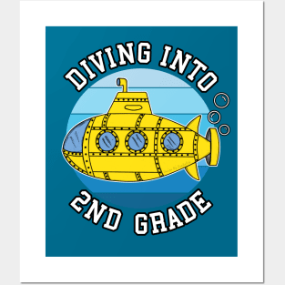 Diving Into 2nd Grade Submarine Back To School Posters and Art